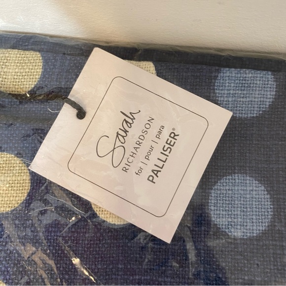 NWT Sarah Richardson Polka Pillow Covers (2) 20”x15” Blue White Tan - Picture 1 of 6